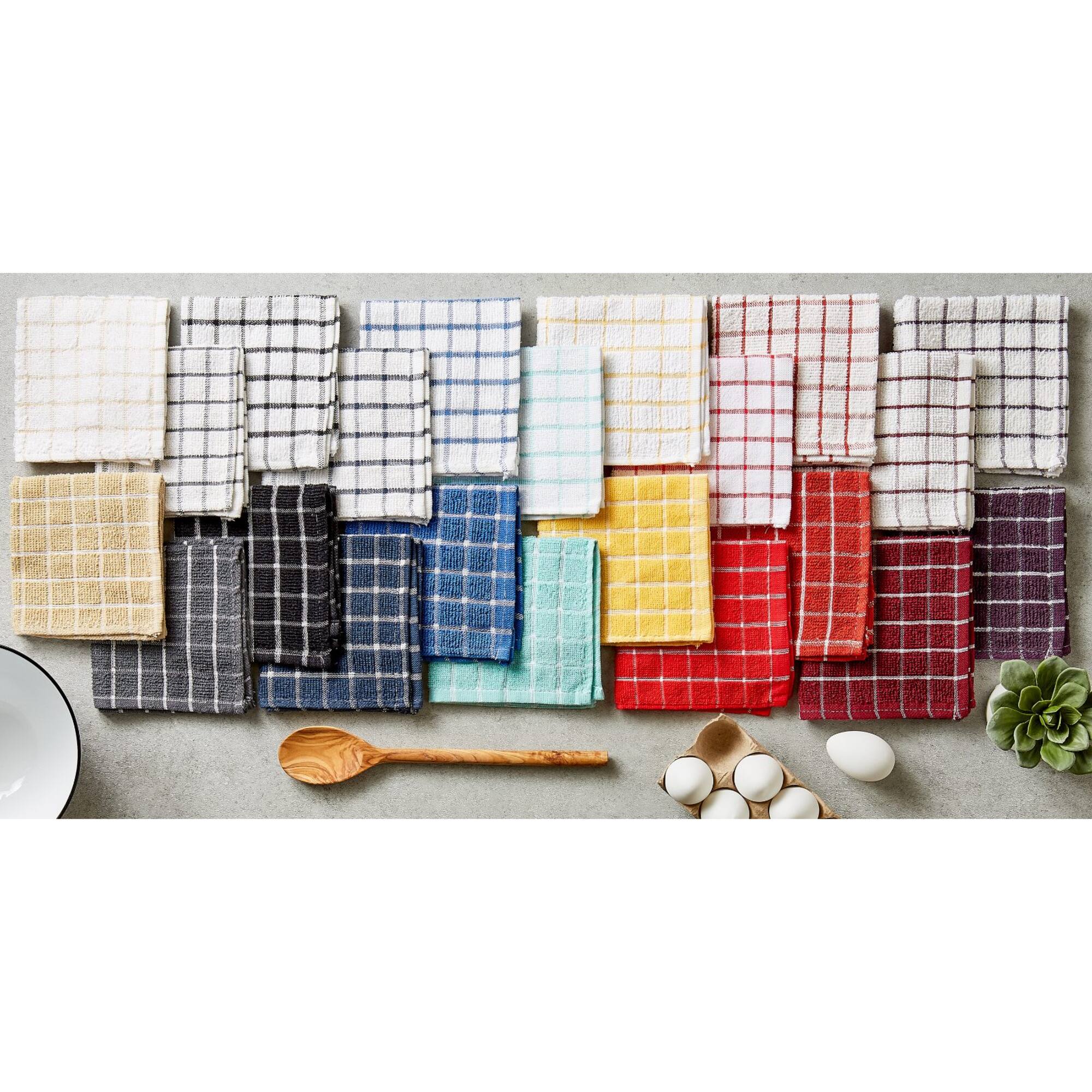 DII® Blue Combo Windowpane Dishcloths, 6ct.